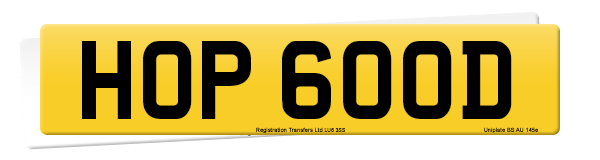 Registration number HOP 600D